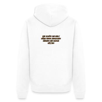 Herzen wie Hunde – Menschlichkeitsträume - Unisex Premium Bio Zip Hoodie - Weiß - Hinten - Thijin (182cm)