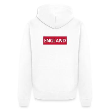 Drapeau anglais éclairé design pour les vêtements - Veste à capuche bio Premium Unisexe - blanc - Dos - Thijin (182cm)