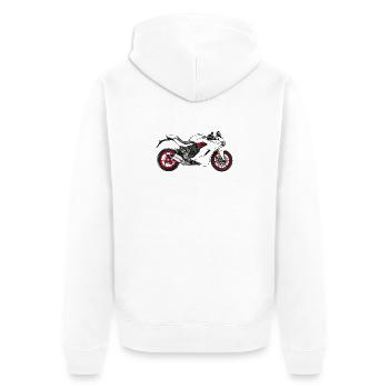 motocyclette - Veste à capuche bio Premium Unisexe - blanc - Dos - Thijin (182cm)