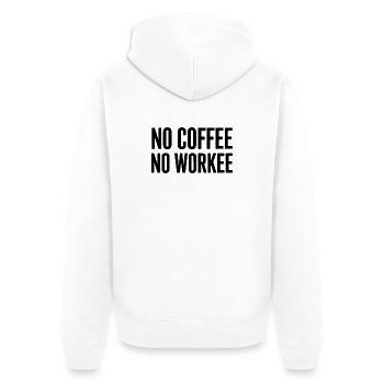 No Coffee No Workee - Unisex Premium Organic Zip Hoodie - white - Back - Thijin (182cm)