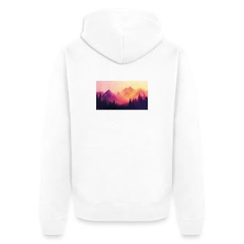 montagnes forestières - Veste à capuche bio Premium Unisexe - blanc - Dos - Thijin (182cm)