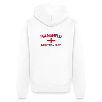 Mansfield English Flag The Right of God - Unisex Premium Organic Zip Hoodie - white - Back - Thijin (182cm)