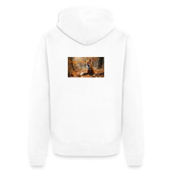 Fox in autumn - Unisex Premium Organic Zip Hoodie - white - Back - Thijin (182cm)
