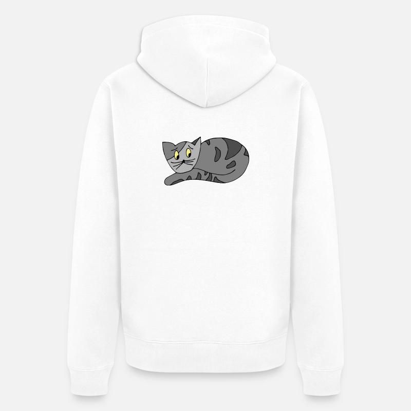 chat - Veste à capuche bio Premium Unisexe - blanc