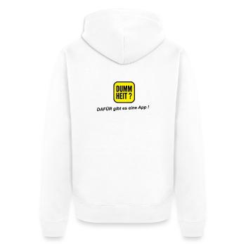 Application stupide - Veste à capuche bio Premium Unisexe - blanc - Dos - Thijin (182cm)