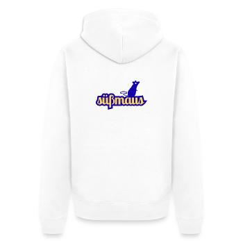Süßmaus Silhouette Schrift - Unisex Premium Bio Zip Hoodie - Weiß - Hinten - Thijin (182cm)
