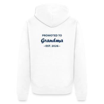 Promoted to Grandma - Est. 2026 - Unisex Premium Organic Zip Hoodie - white - Back - Thijin (182cm)