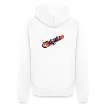 snowboard - Unisex Premium Organic Zip Hoodie - white - Back - Thijin (182cm)
