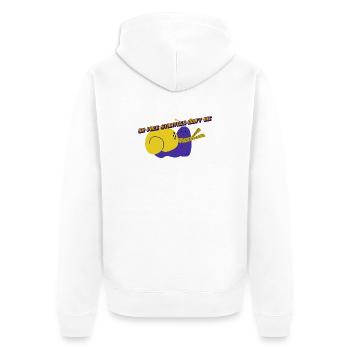 5k pace straregy don't die - Unisex Premium Organic Zip Hoodie - white - Back - Thijin (182cm)