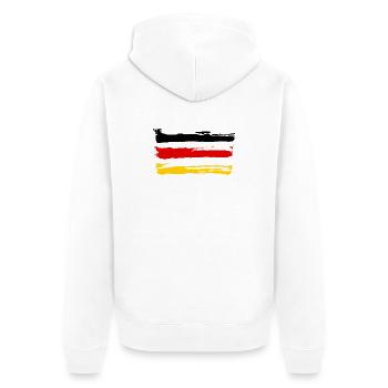 Deutschland  - Unisex Premium Bio Zip Hoodie - Weiß - Hinten - Thijin (182cm)