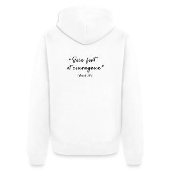 Be strong and courageous (Joshua 1:9) - Unisex Premium Organic Zip Hoodie - white - Back - Thijin (182cm)