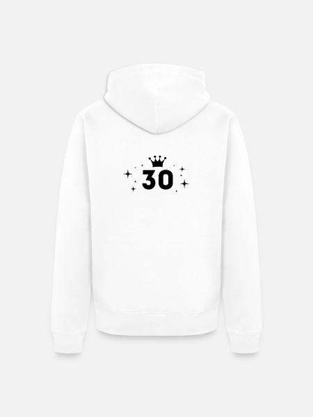 30th Birthday 30 Years - Unisex Premium Organic Zip Hoodie - white