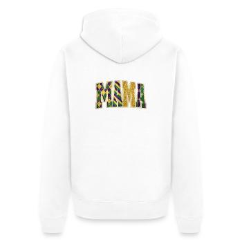 MAMA Mardi Gras Glitter Letters - Unisex Premium Organic Zip Hoodie - white - Back - Thijin (182cm)