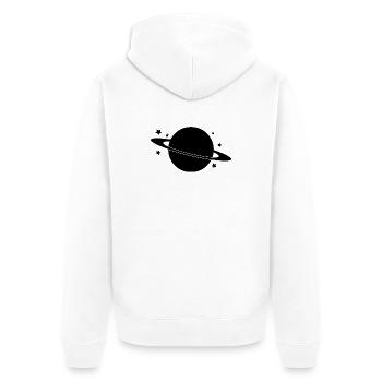 Planet - Unisex Premium Bio Zip Hoodie - Weiß - Hinten - Thijin (182cm)