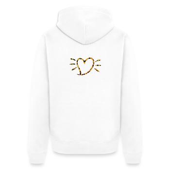 Cœur de léopard aux rayons du soleil - Veste à capuche bio Premium Unisexe - blanc - Dos - Thijin (182cm)