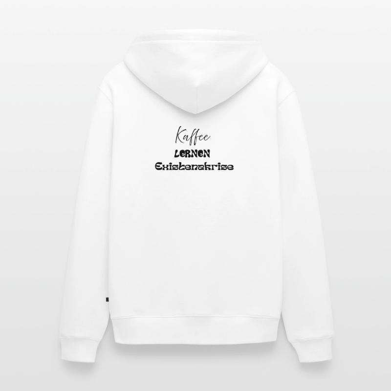 Coffee -> Learning -> Existential Crisis Unisex Premium Organic Zip Hoodie
