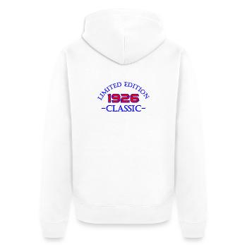 Édition Limitée Classique de 1926 - Veste à capuche bio Premium Unisexe - blanc - Dos - Thijin (182cm)