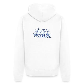 Aix-en-Provence T-Shirt in Creative - Unisex Premium Organic Zip Hoodie - white - Back - Thijin (182cm)