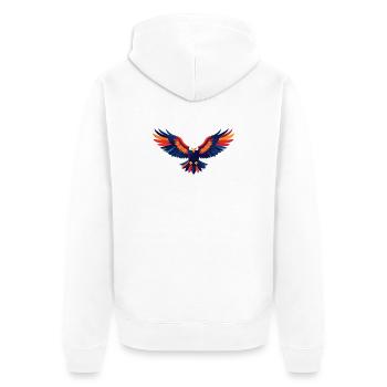 Colorful Eagle Flight Eagle Outstretched Wings Motif - Unisex Premium Organic Zip Hoodie - white - Back - Thijin (182cm)