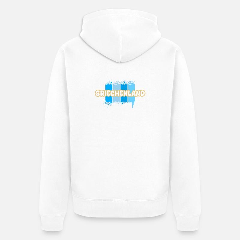 La Grèce en tant que Grèce - Veste à capuche bio Premium Unisexe - blanc