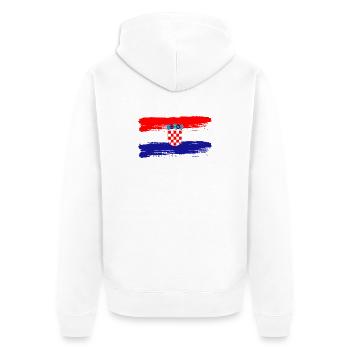 Héritage sportif des amateurs croates de football drapeau - Veste à capuche bio Premium Unisexe - blanc - Dos - Thijin (182cm)