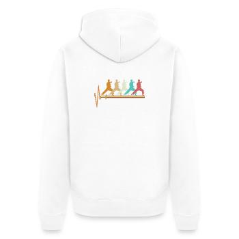 Cadeau d’arts martiaux rétro Karate Heartbeat Echo - Veste à capuche bio Premium Unisexe - blanc - Dos - Thijin (182cm)