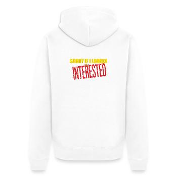 sorry - Unisex Premium Organic Zip Hoodie - white - Back - Thijin (182cm)