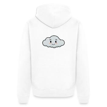Kuscheliger Wolkenfreund - Unisex Premium Bio Zip Hoodie - Weiß - Hinten - Thijin (182cm)