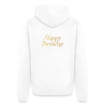 Bon anniversaire - Veste à capuche bio Premium Unisexe - blanc - Dos - Thijin (182cm)
