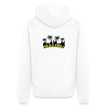 Malibu Skyline - Unisex Premium Bio Zip Hoodie - Weiß - Hinten - Thijin (182cm)