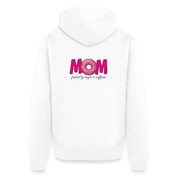 Mom fueled by sugar & caffeine - Unisex Premium Bio Zip Hoodie - Weiß - Hinten - Thijin (182cm)
