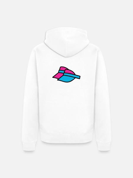 90er Sonnenblenden Retro Visor - Unisex Premium Bio Zip Hoodie - Weiß