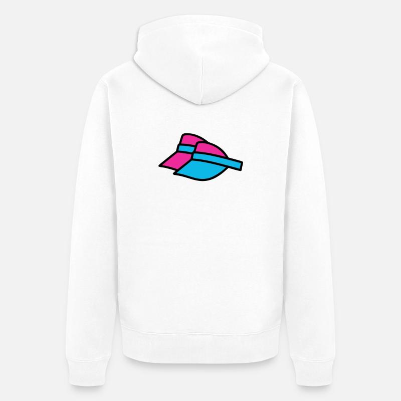 90er Sonnenblenden Retro Visor - Unisex Premium Bio Zip Hoodie - Weiß