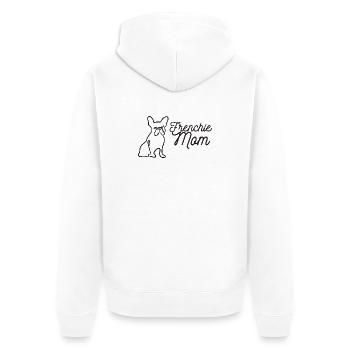Frenchie Mom Silhouette Script Lineart - Unisex Premium Bio Zip Hoodie - Weiß - Hinten - Thijin (182cm)