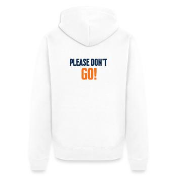 Geh nicht weg! Blau-Orange-Slogan - Unisex Premium Bio Zip Hoodie - Weiß - Hinten - Thijin (182cm)