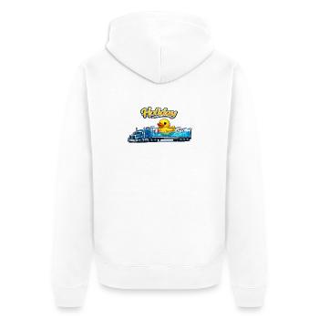 Holiday Truck Duck Road Vacation - Unisex Premium Organic Zip Hoodie - white - Back - Thijin (182cm)