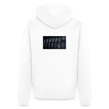 Abstraktes verschwommenes Lichtmuster mit weichem Bokeh - Unisex Premium Bio Zip Hoodie - Weiß - Hinten - Thijin (182cm)