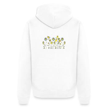 Flowers - Unisex Premium Organic Zip Hoodie - white - Back - Thijin (182cm)