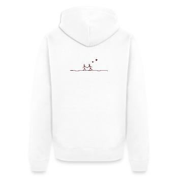 Verliebtes Paar - Unisex Premium Bio Zip Hoodie - Weiß - Hinten - Thijin (182cm)
