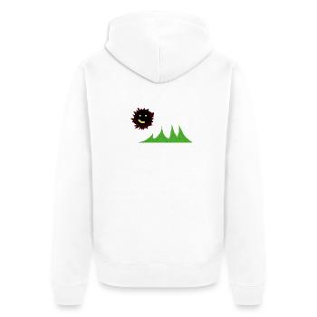 Red_light_green_gras - Unisex Premium Bio Zip Hoodie - Weiß - Hinten - Thijin (182cm)