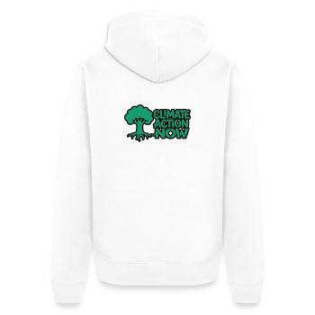 Tree Root Climate Nature Logo - Unisex Premium Organic Zip Hoodie - white - Back - Thijin (182cm)