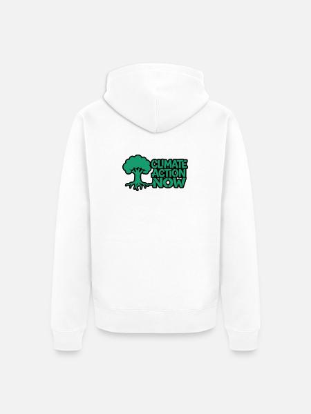 Tree Root Climate Nature Logo - Unisex Premium Organic Zip Hoodie - white