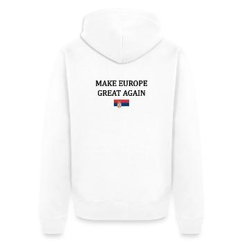 Make Europe Great Again – Serbia - Unisex Premium Organic Zip Hoodie - white - Back - Thijin (182cm)