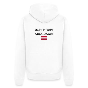 Rendre l’Europe Grande à Nouveau – Autriche - Veste à capuche bio Premium Unisexe - blanc - Dos - Thijin (182cm)