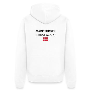 Rendre l’Europe Grande à Nouveau – Danemark - Veste à capuche bio Premium Unisexe - blanc - Dos - Thijin (182cm)