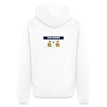 Jeu de la chouette Duo Pixel - Veste à capuche bio Premium Unisexe - blanc - Dos - Thijin (182cm)