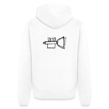 Flügelhorn handgezeichnet - Unisex Premium Bio Zip Hoodie - Weiß - Hinten - Thijin (182cm)