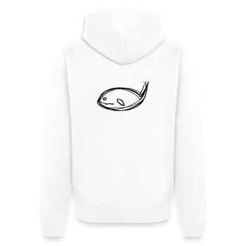 Wal handgezeichnet - Unisex Premium Bio Zip Hoodie - Weiß - Hinten - Thijin (182cm)