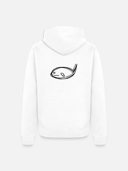 Wal handgezeichnet - Unisex Premium Bio Zip Hoodie - Weiß