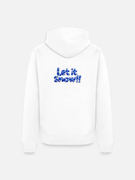 Lass es schneien - Unisex Premium Bio Zip Hoodie - Weiß